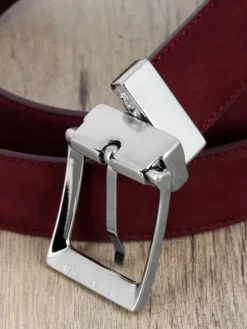 Ceinture réversible bordeaux cuir et nubuck - Clint