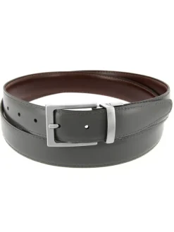Ceinture réversible marron et grise - James
