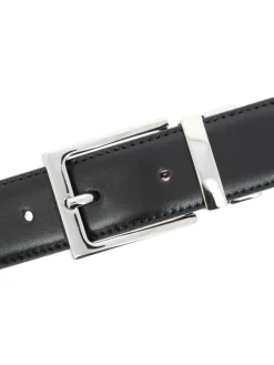 Ceinture réversible noire et bordeaux - James