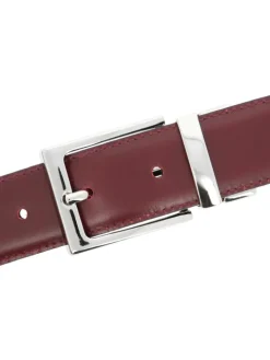 Ceinture réversible noire et bordeaux - James