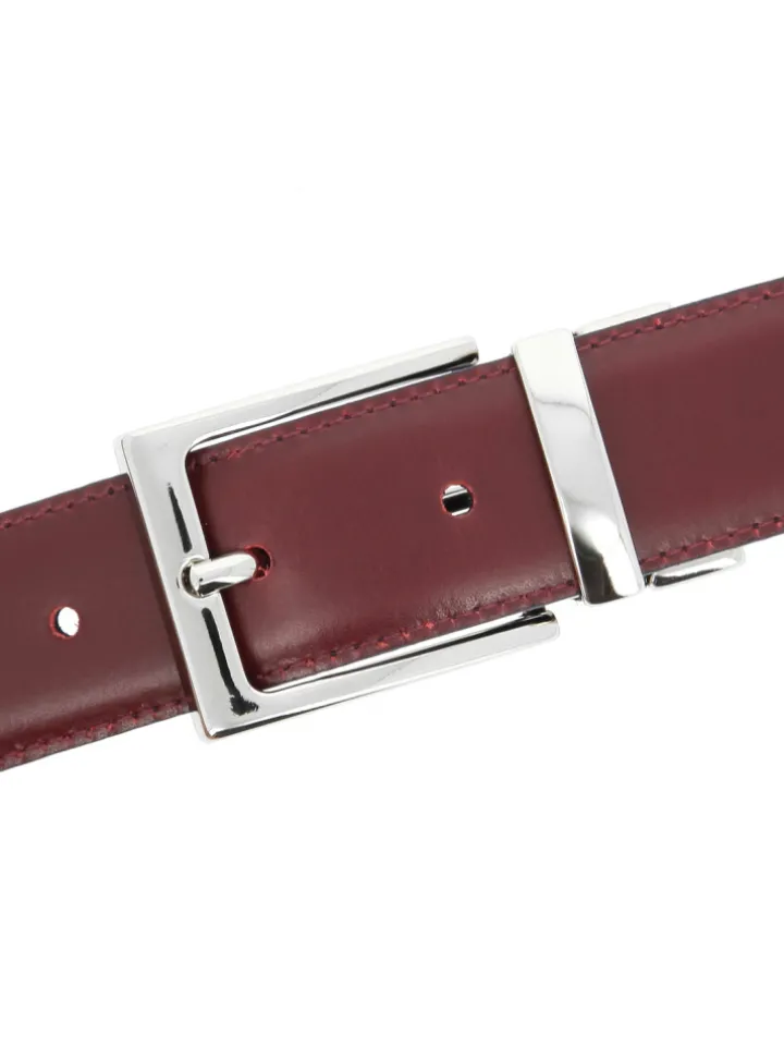 Ceinture réversible noire et bordeaux - James