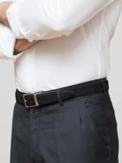 Ceinture réversible noire cuir et nubuck - Clint