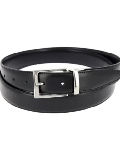 Ceinture réversible noire et bleu marine - James