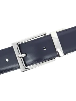 Ceinture réversible noire et bleu marine - James