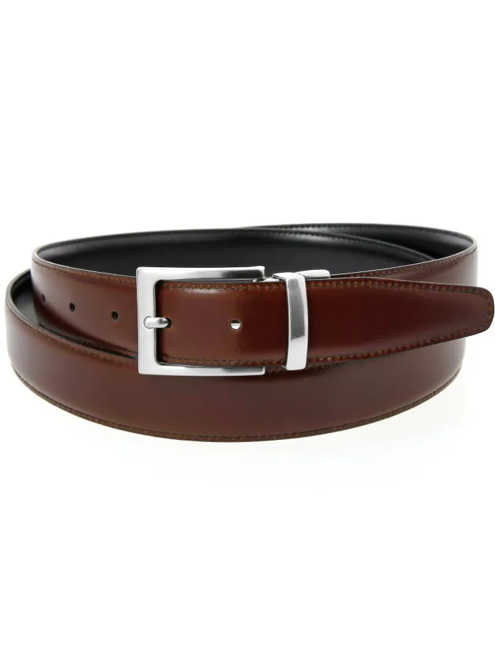 Ceinture réversible noire et marron - James