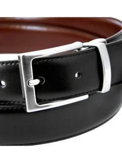 Ceinture réversible noire et marron - James