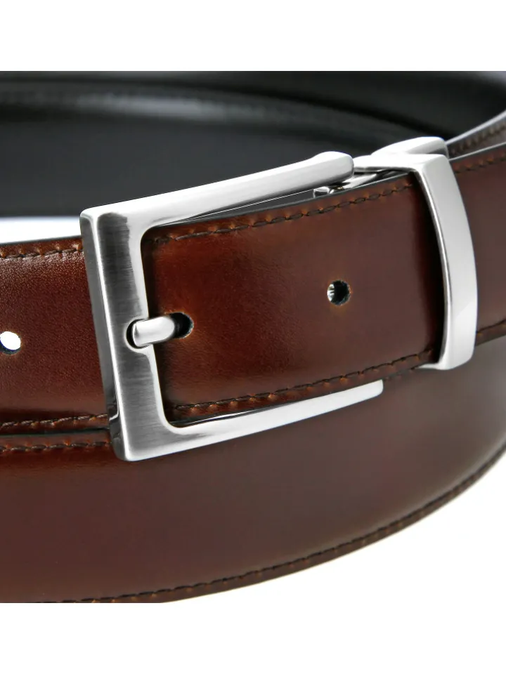 Ceinture réversible noire et marron - James