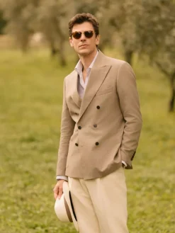 Chapeau panama blanc galon taupe