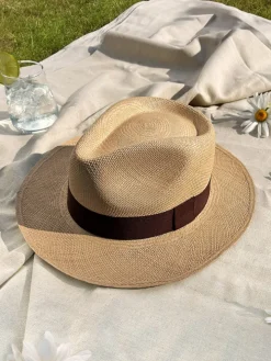 Chapeau panama havane galon marron