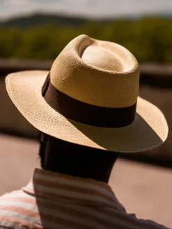 Chapeau panama havane galon marron