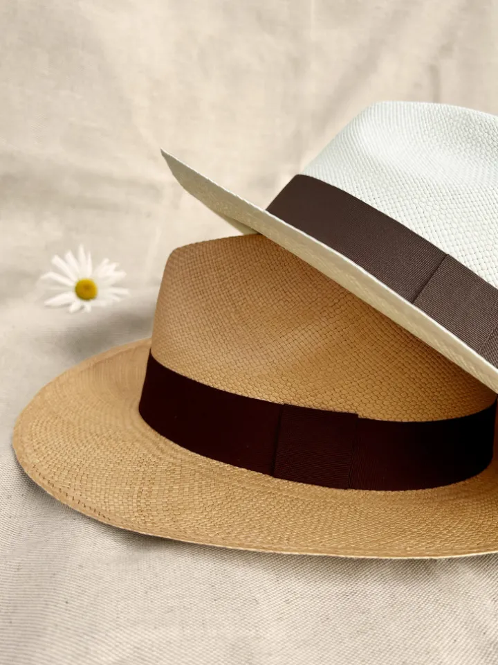 Chapeau panama havane galon marron