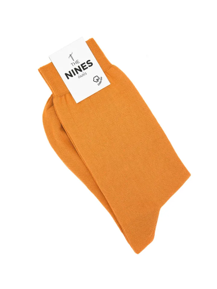 Chaussette coton bio jaune curry