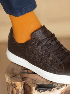 Chaussette coton bio jaune curry
