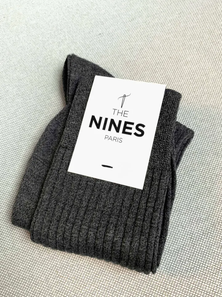 Chaussette fil d'Écosse gris chiné
