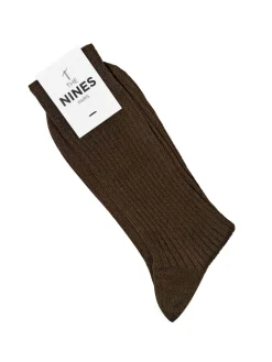 Chaussette fil d'Écosse marron chiné