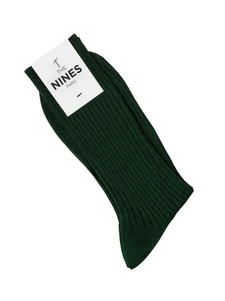 Chaussette fil d'Écosse vert chiné