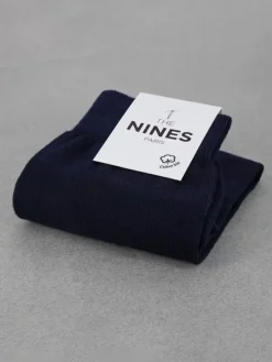 Chaussettes coton bio bleu marine