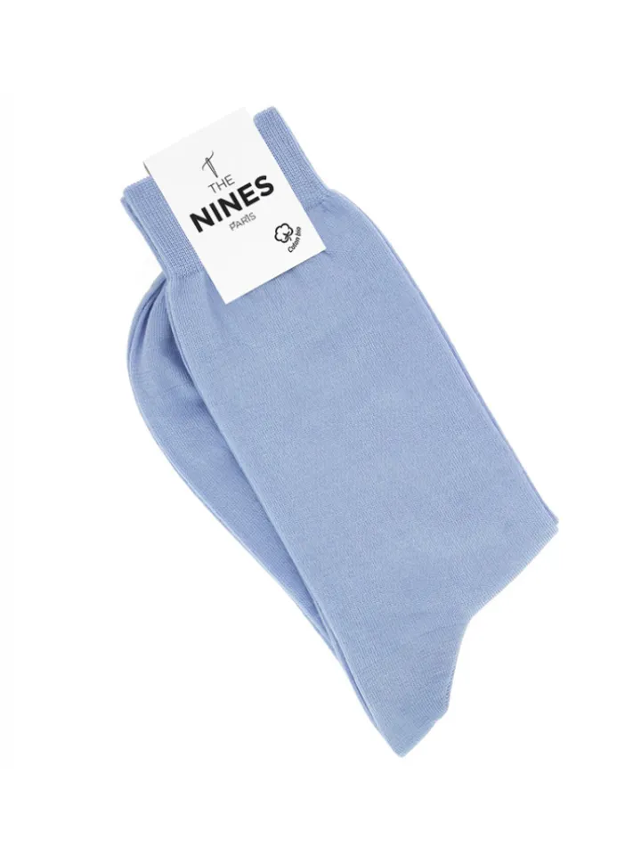 Chaussettes coton bio bleu ciel