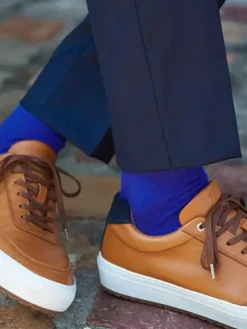 Chaussettes coton bio bleu électrique