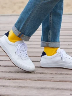 Chaussettes coton bio jaune