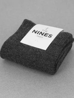 Chaussettes en cachemire gris foncé