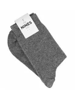 Chaussettes en cachemire gris chiné