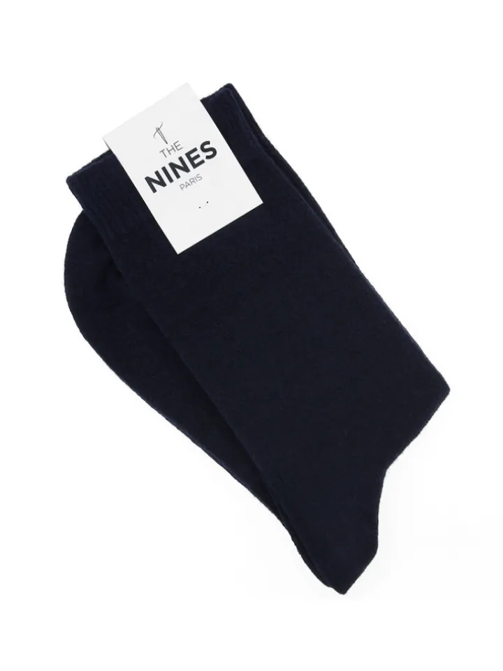 Chaussettes en cachemire bleu marine