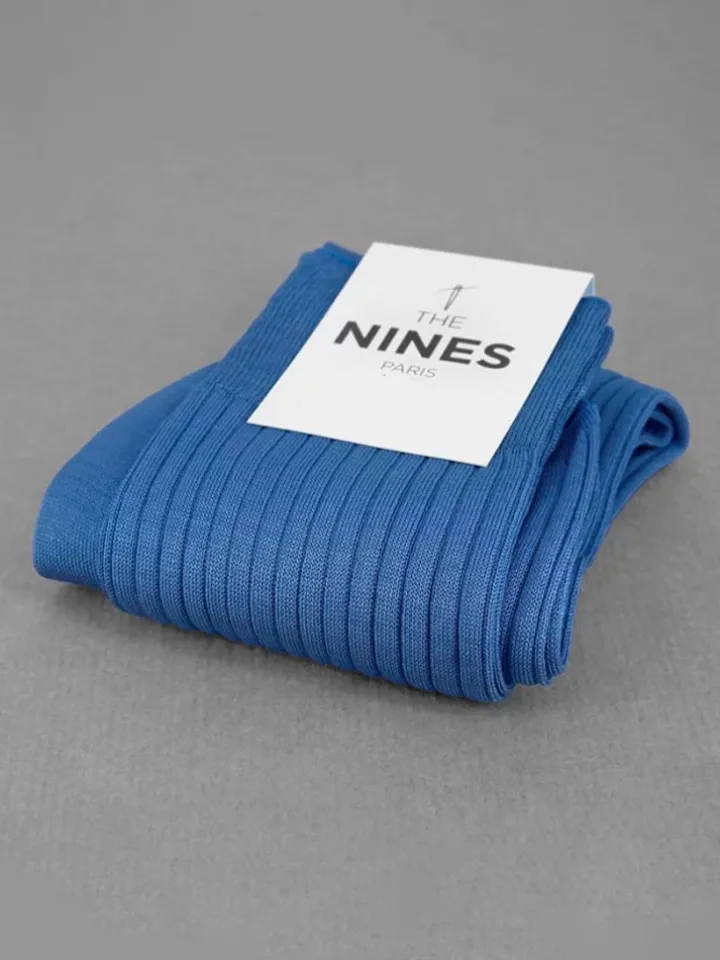 Chaussettes fil d'Écosse bleu azur