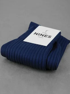 Chaussettes fil d'Écosse bleu saphir
