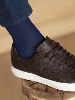 Chaussettes fil d'Écosse bleu saphir