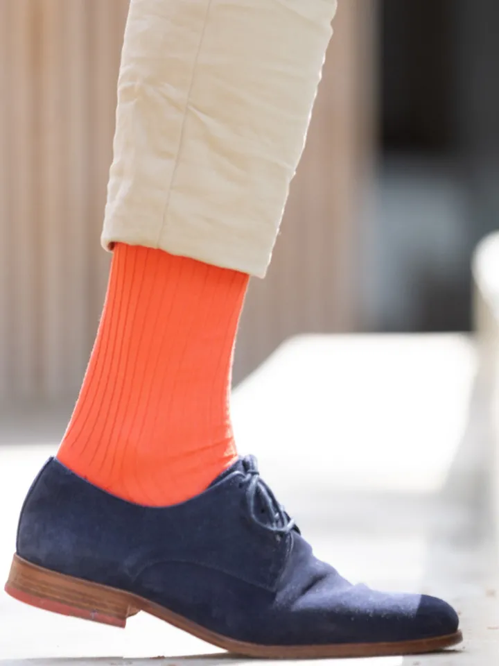 Chaussettes fil d'écosse corail