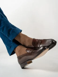 Chaussettes fil d'Écosse havane