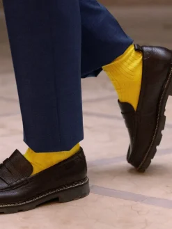 Chaussettes fil d'Écosse jaune