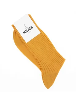 Chaussettes fil d'Écosse jaune moutarde