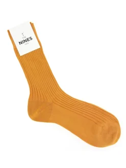 Chaussettes fil d'Écosse jaune moutarde