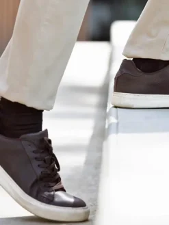 Chaussettes fil d'Écosse marron foncé
