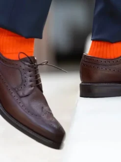 Chaussettes fil d'Écosse orange vitamine