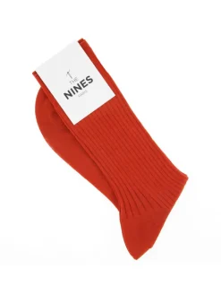 Chaussettes fil d'Écosse orange terre battue