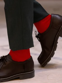 Chaussettes fil d'Écosse rouge passion