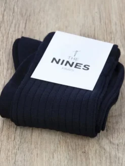 Chaussettes laine vierge bleu marine