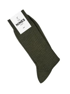 Chaussettes laine vierge verte