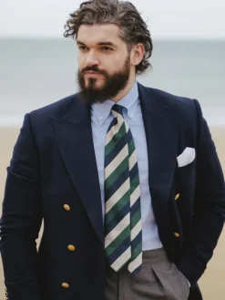 Chemise col américain en oxford bleu ciel