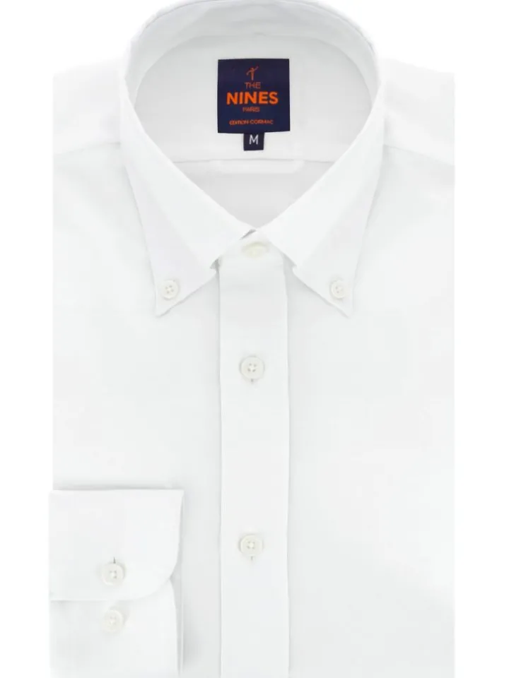 Chemise col américain en oxford blanc