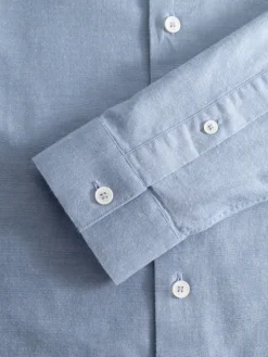 Chemise col américain en oxford japonais bleu ciel