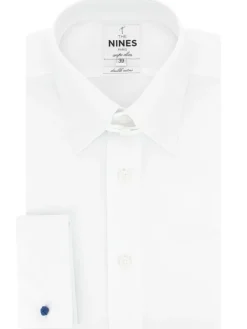 Chemise col anglais blanche poignets mousquetaire