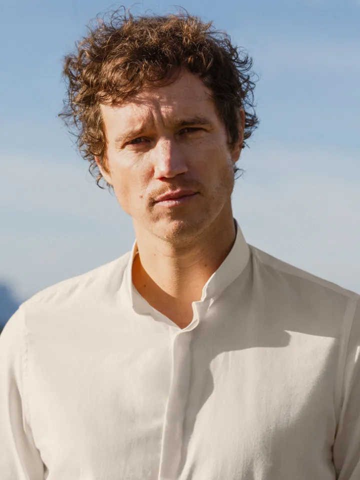 Chemise col inversé coton et cachemire écru