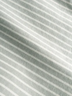 Chemise col inversé en oxford japonais à rayures vertes