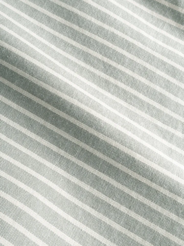 Chemise col inversé en oxford japonais à rayures vertes