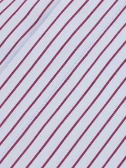 Chemise col inversé infroissable bleu ciel à rayures bordeaux