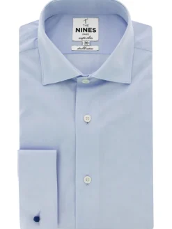 Chemise col italien à poignets mousquetaire